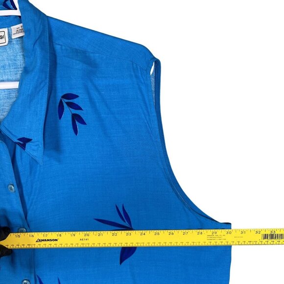 California Krush 3X Tropical 2-Piece Button Up Top Elastic Waist Pants  Vacation - Picture 10 of 16